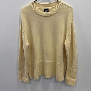 GAP butter yellow 100% cotton knit oversized fisherman’s sweater